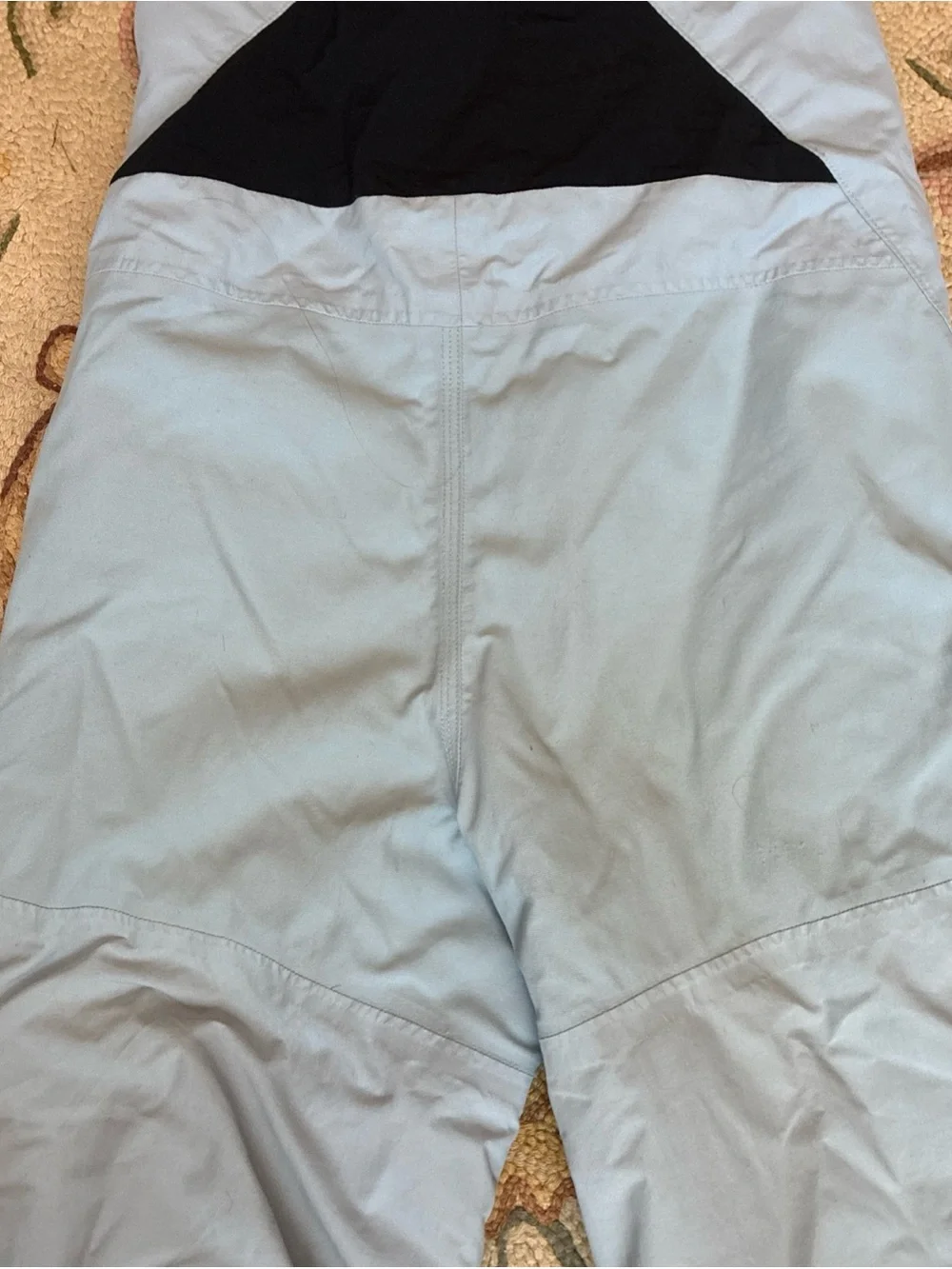 Burton Light Blue Snow Bibs Girls Size 10.  “Room to grow” feature.